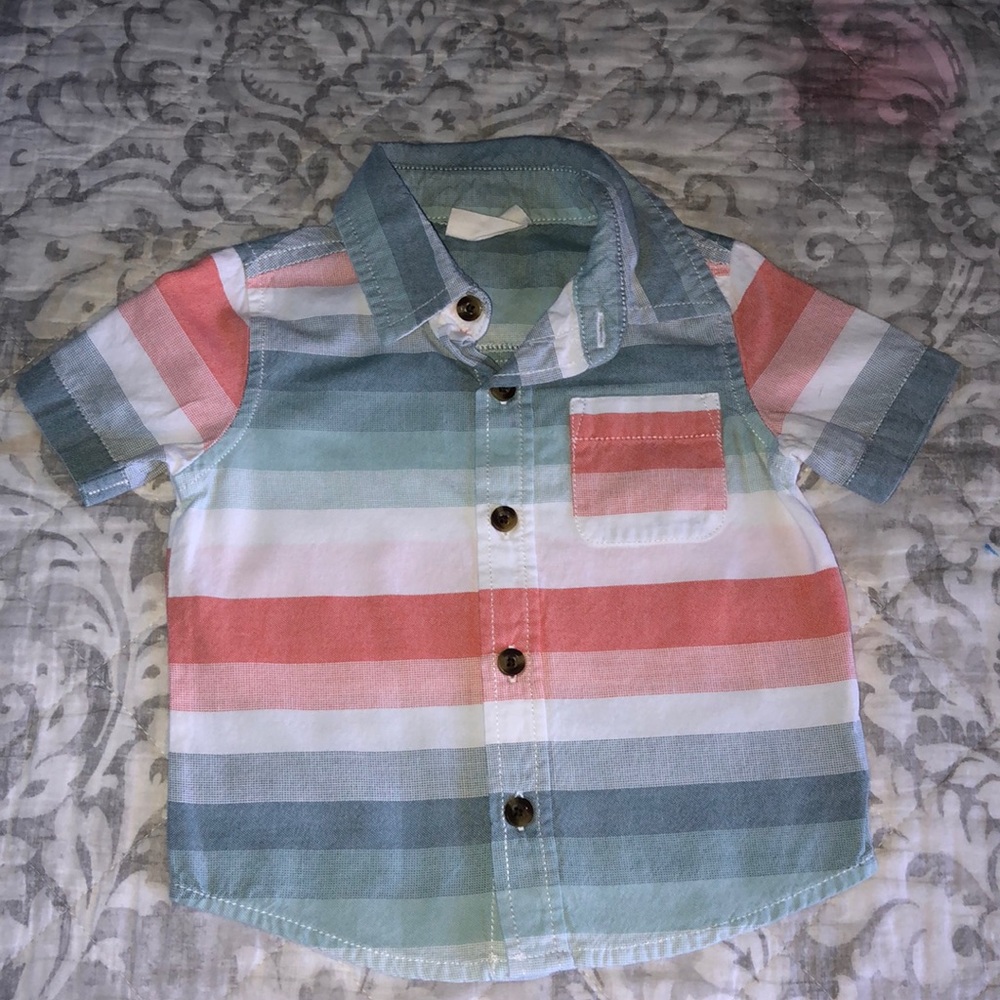 Crazy 8 Toddler Boy Striped Button Down Short Sleeve Shirt